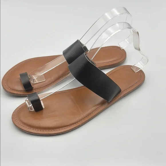 Universal Thread Black and Brown Sandals Minimalist Design Size 9 - Picture 2 of 4